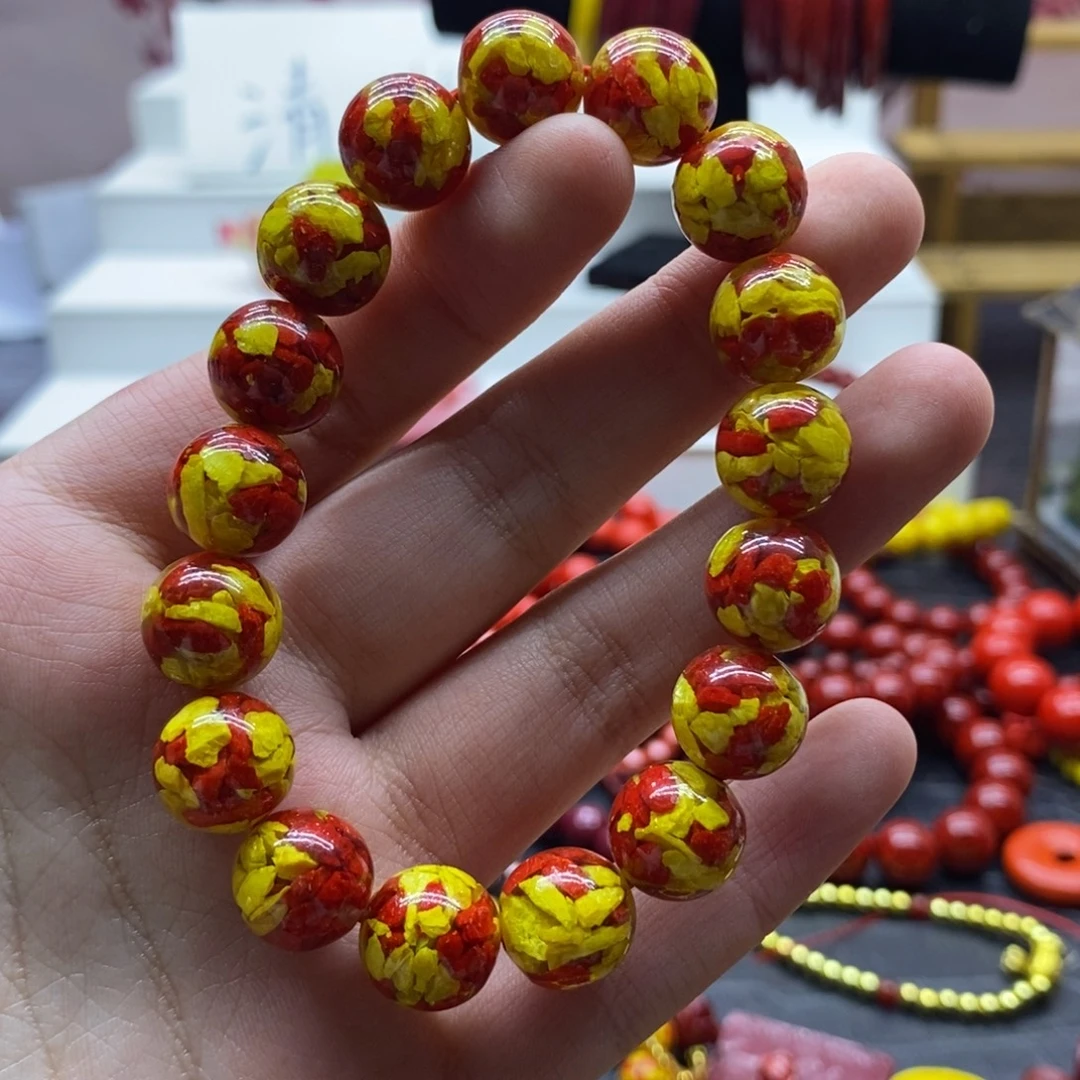 天然辰砂双圈6mm双圈