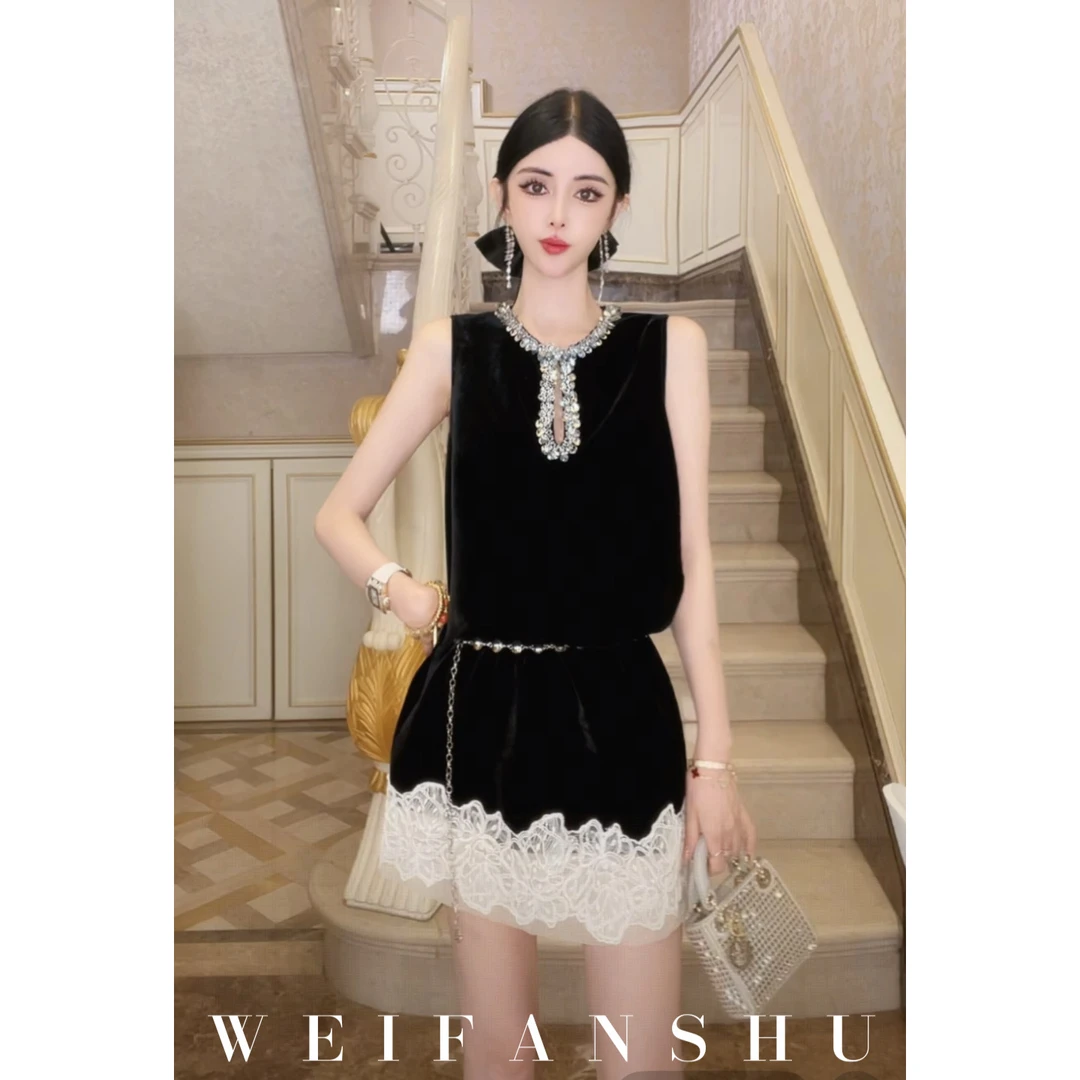 WEIFANSHU/魏凡舒【星钻宣言】夏季新款名媛千金风甜美减龄连衣裙