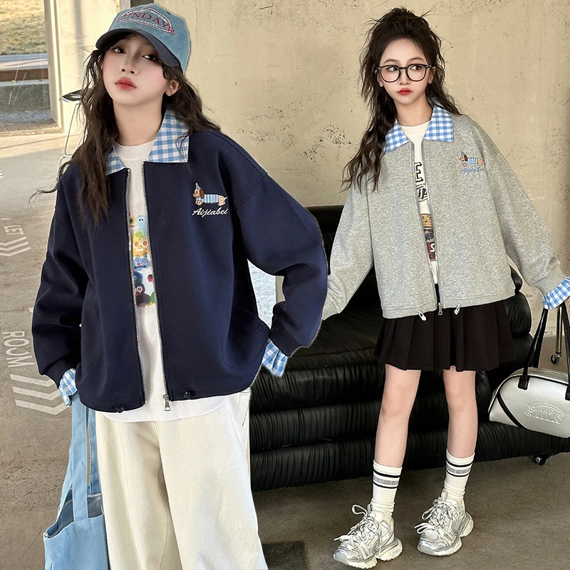 女童外套春秋款2025新款中大童网红洋气时髦儿童春装休闲时尚上衣