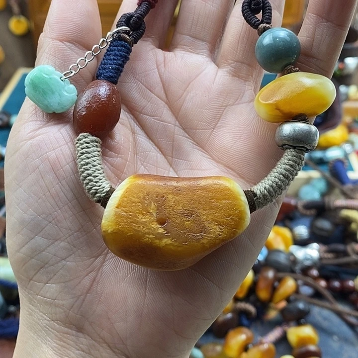 蜜蜡未镶嵌项链项链