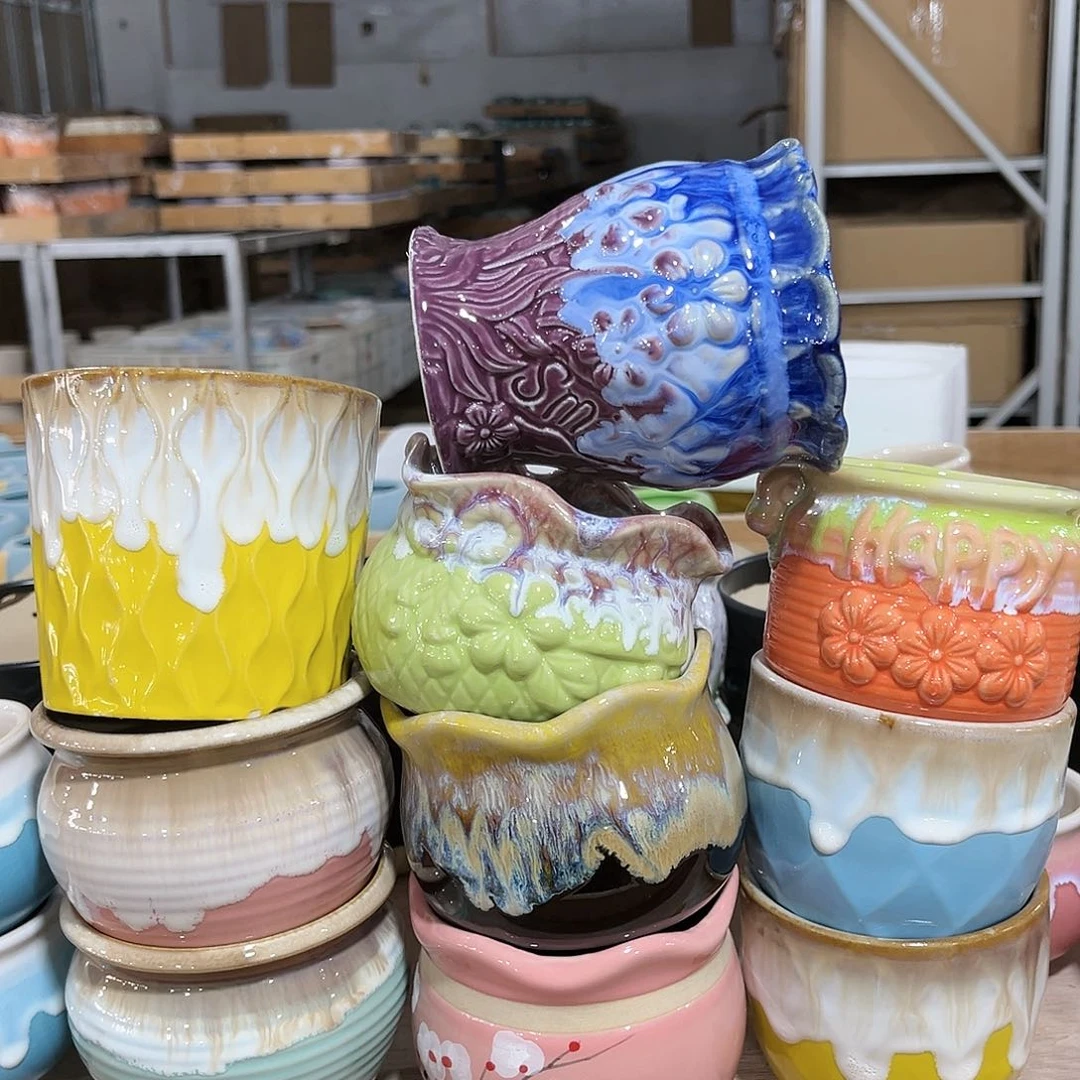 陶瓷陶瓷花盆特价上新口8-10厘米