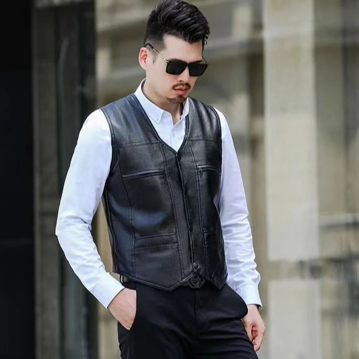 【媛媛福利】男士休闲时尚皮马甲-093