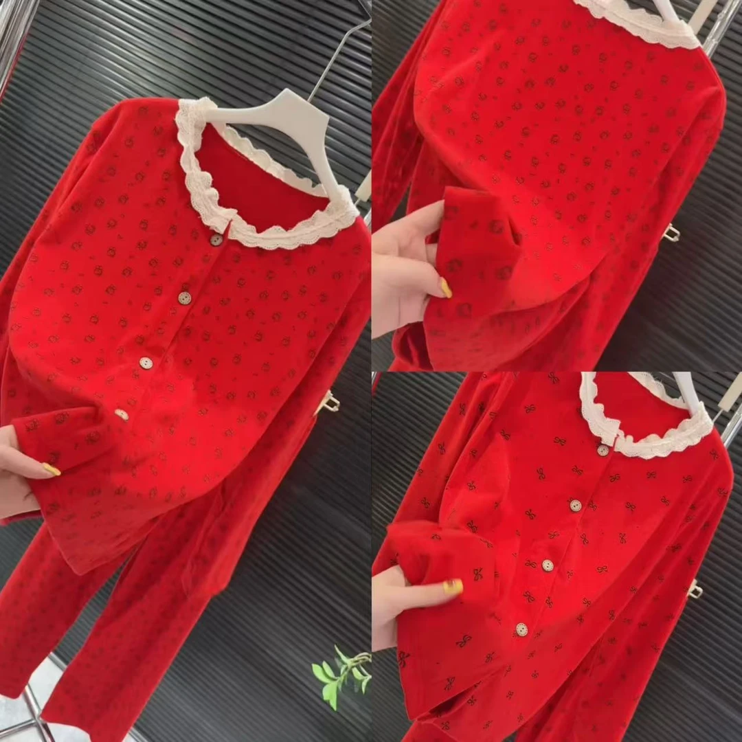 5598睡衣家居服套装圆领女打底洋气韩版童装秋季女童春季长袖秋装