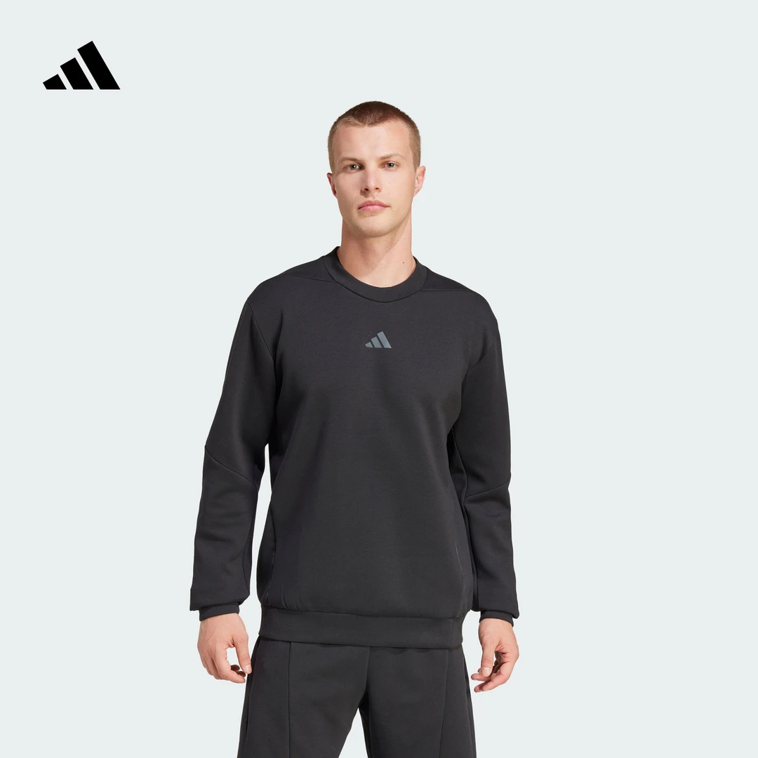 阿迪达斯速干百搭太空棉运动健身挺阔有型卫衣套头衫男秋季JJ4642