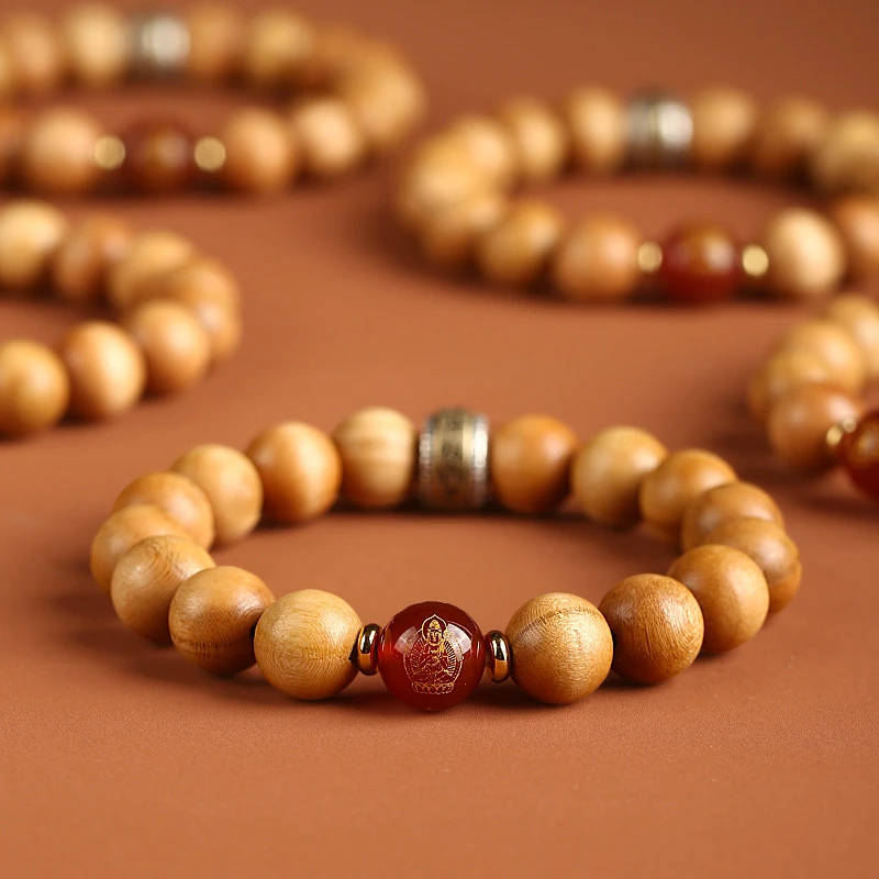 非金属木质手链 桃木手串老桃木文玩十二生肖手工手链