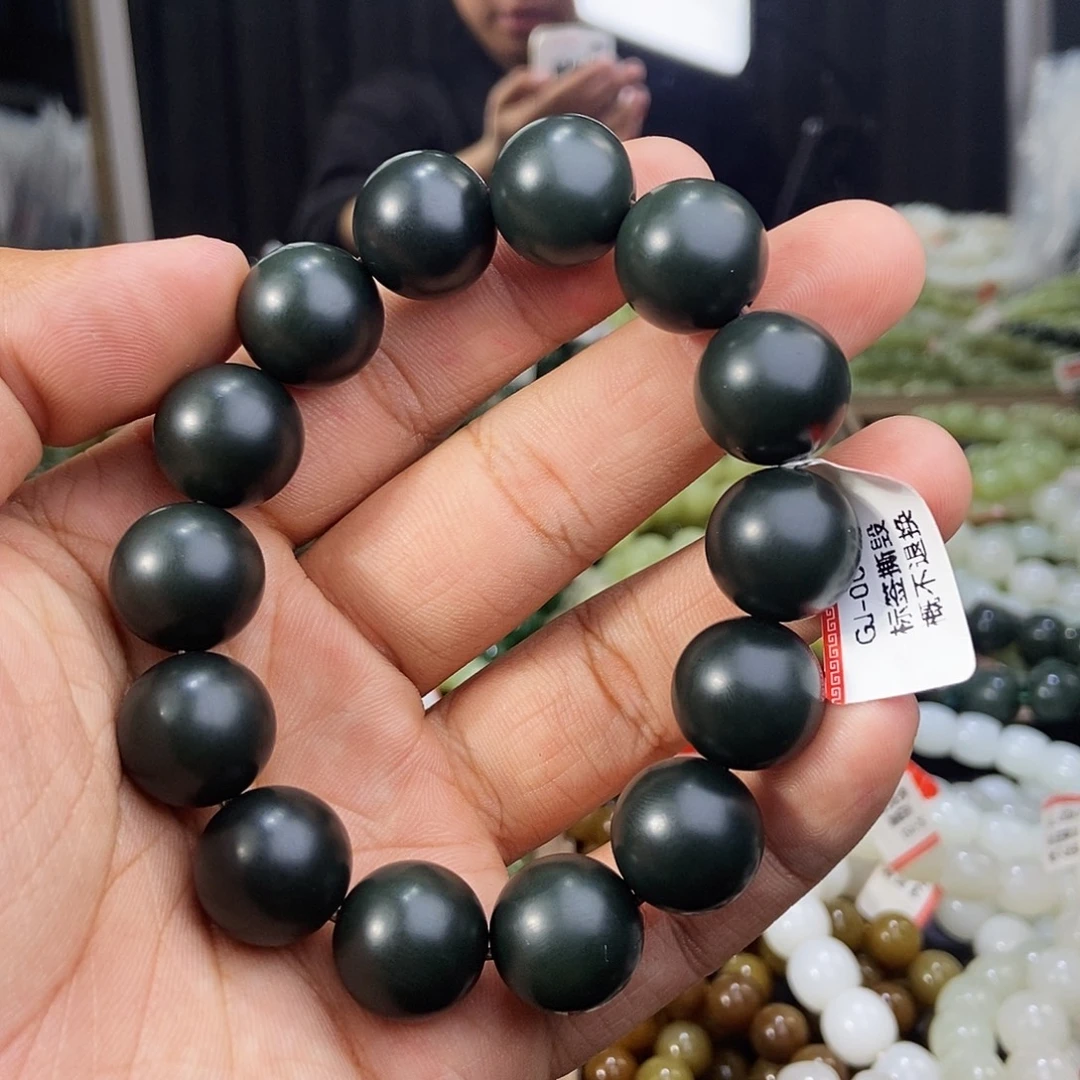 和田玉未镶嵌手串天然卡16碧玉3号矿多样性拍一发一