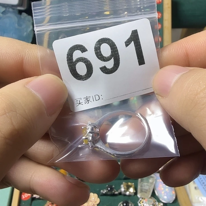 十***柔戒指银S925镶嵌水晶