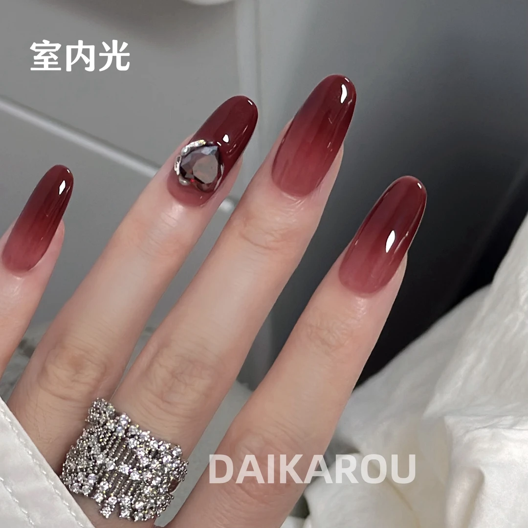 幽心绯梦 黛卡柔 新甲型 此度 短椭圆 中椭圆手工穿戴甲10片