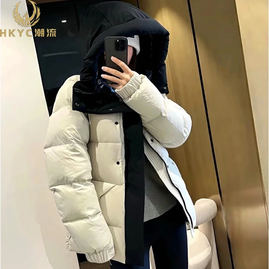 HKYC2025秋冬新羽绒服男女情侣款冬季加厚保暖连帽加厚防风外套