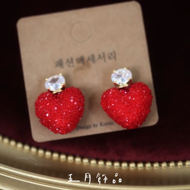 铜合金耳饰 新款韩版时尚气质爱心耳环