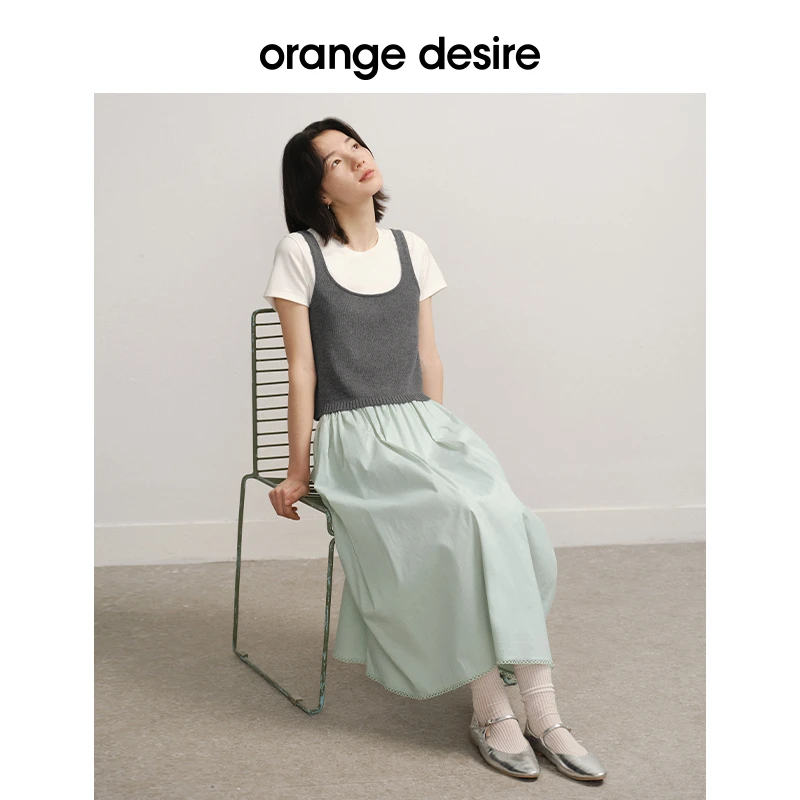 【雨后晴天】orange desire轻盈多层次褶皱A字长裙25夏OD2EMWB0003
