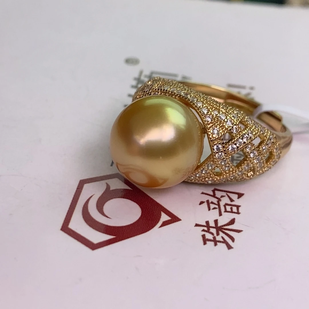 银S925镶嵌戒指海水珍珠