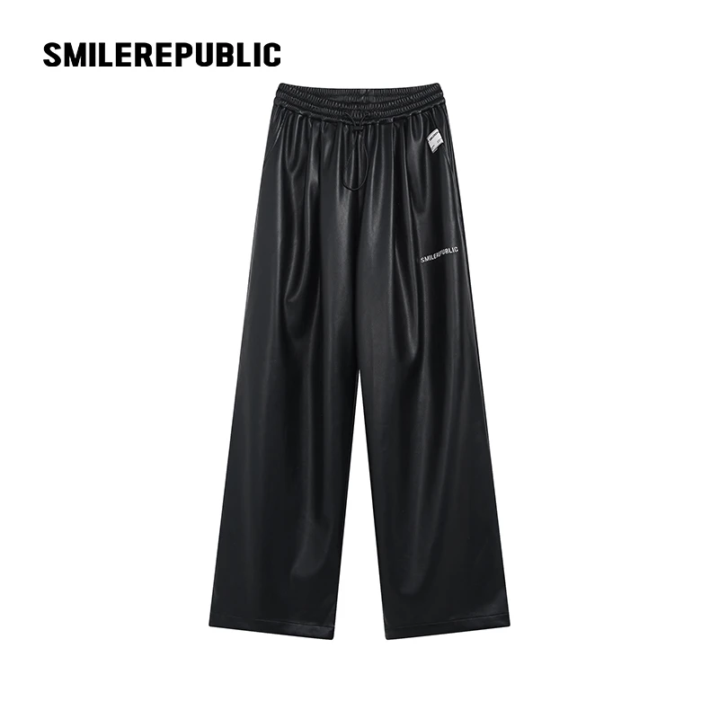 smilerepublic休闲皮衣夹克套装-长裤2025春季新款百搭时尚女装