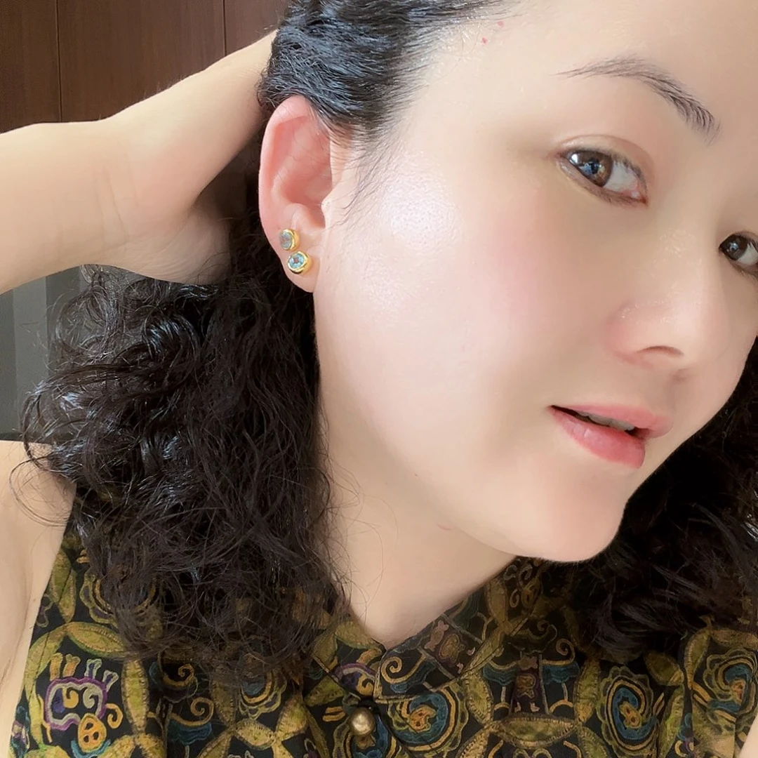 银S925镶嵌耳饰托帕石不退不换