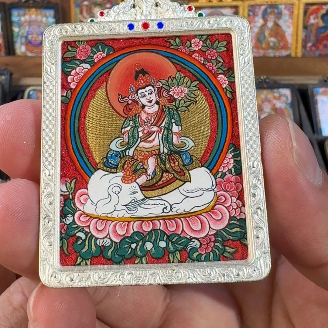 热贡纯手绘唐卡普贤