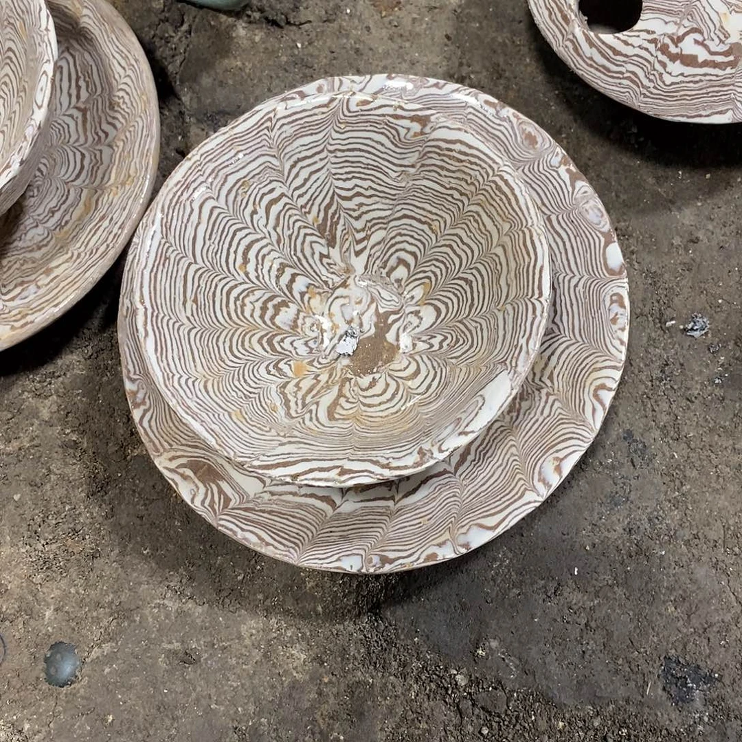 摆件一套绞胎瓷器杯子