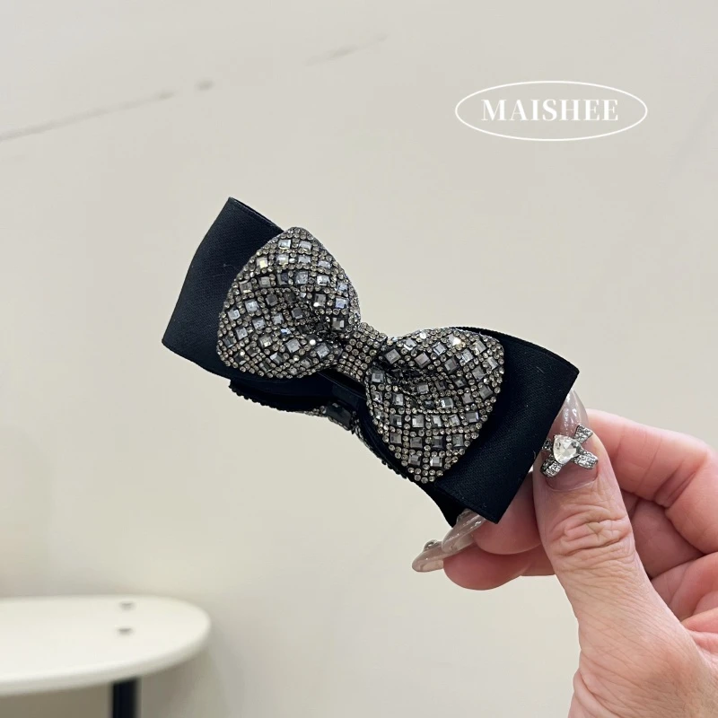 香蕉夹新款精致满钻蝴蝶结发夹女后脑勺盘发夹子高级感发饰Z0291