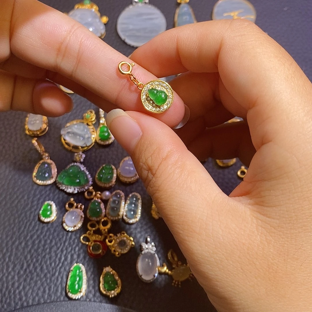 翡翠银S925镶嵌颈饰