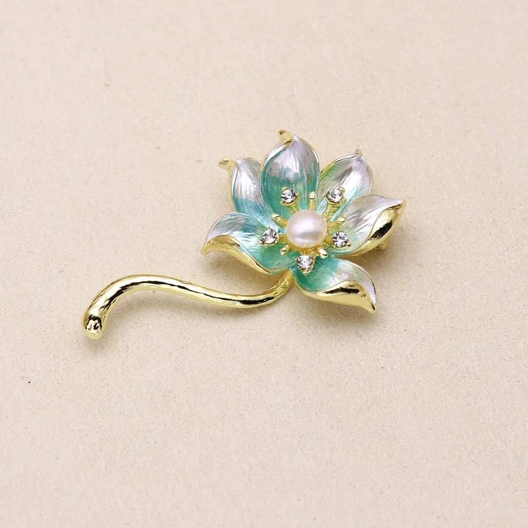 【王公子】淡水珍珠/花型胸针/6-7MM/合金