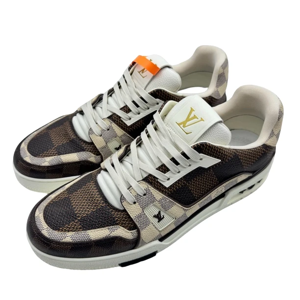99新 LouisVuitton/路易威登 9码43码棋盘格trainer板鞋99新vv621