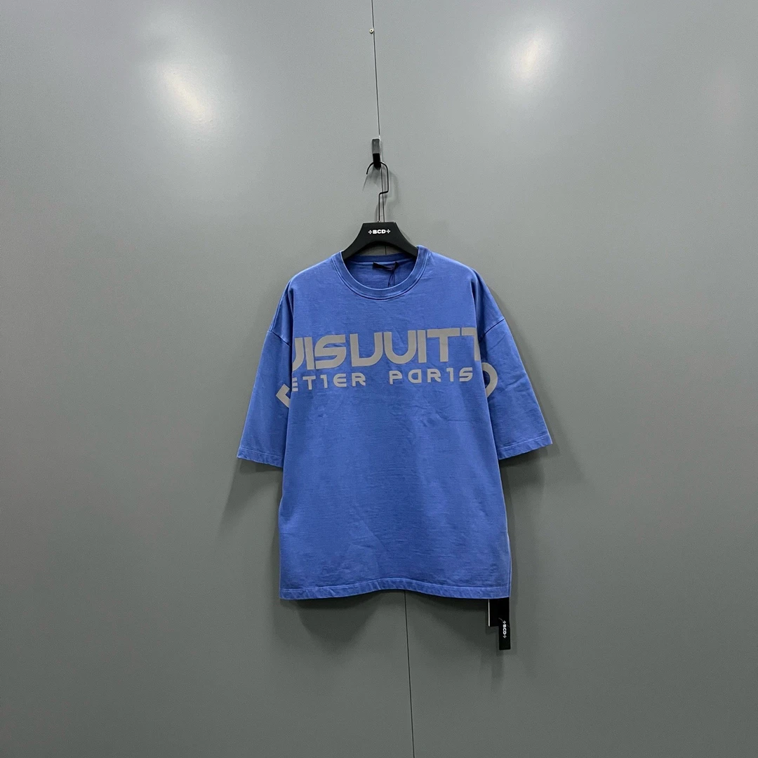 未使用 LouisVuitton/路易威登 lv 蓝色反光logo短袖 bc017625