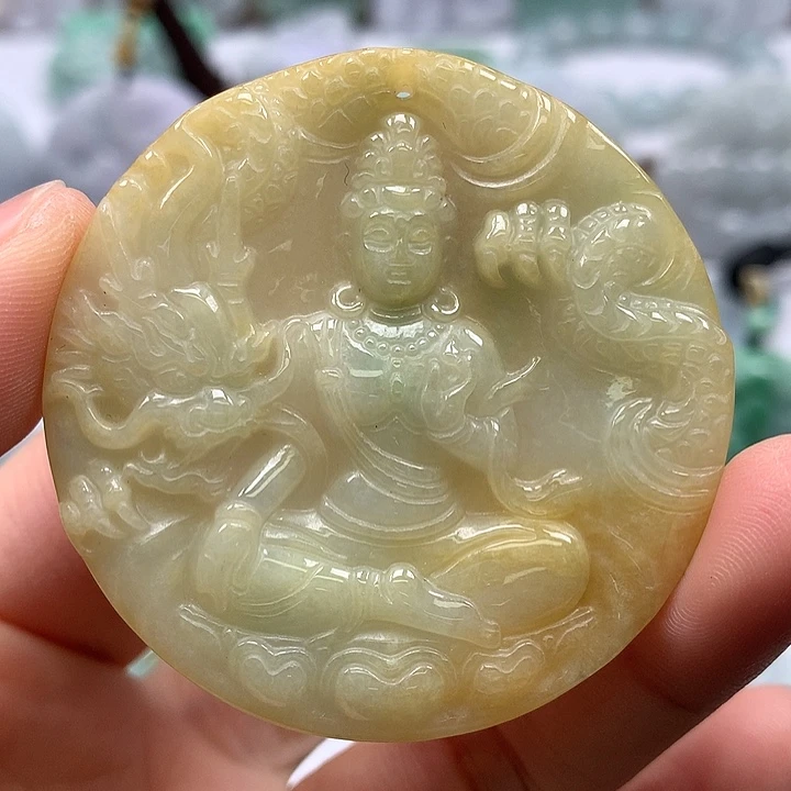 翡翠未镶嵌颈饰玉龙观音福利