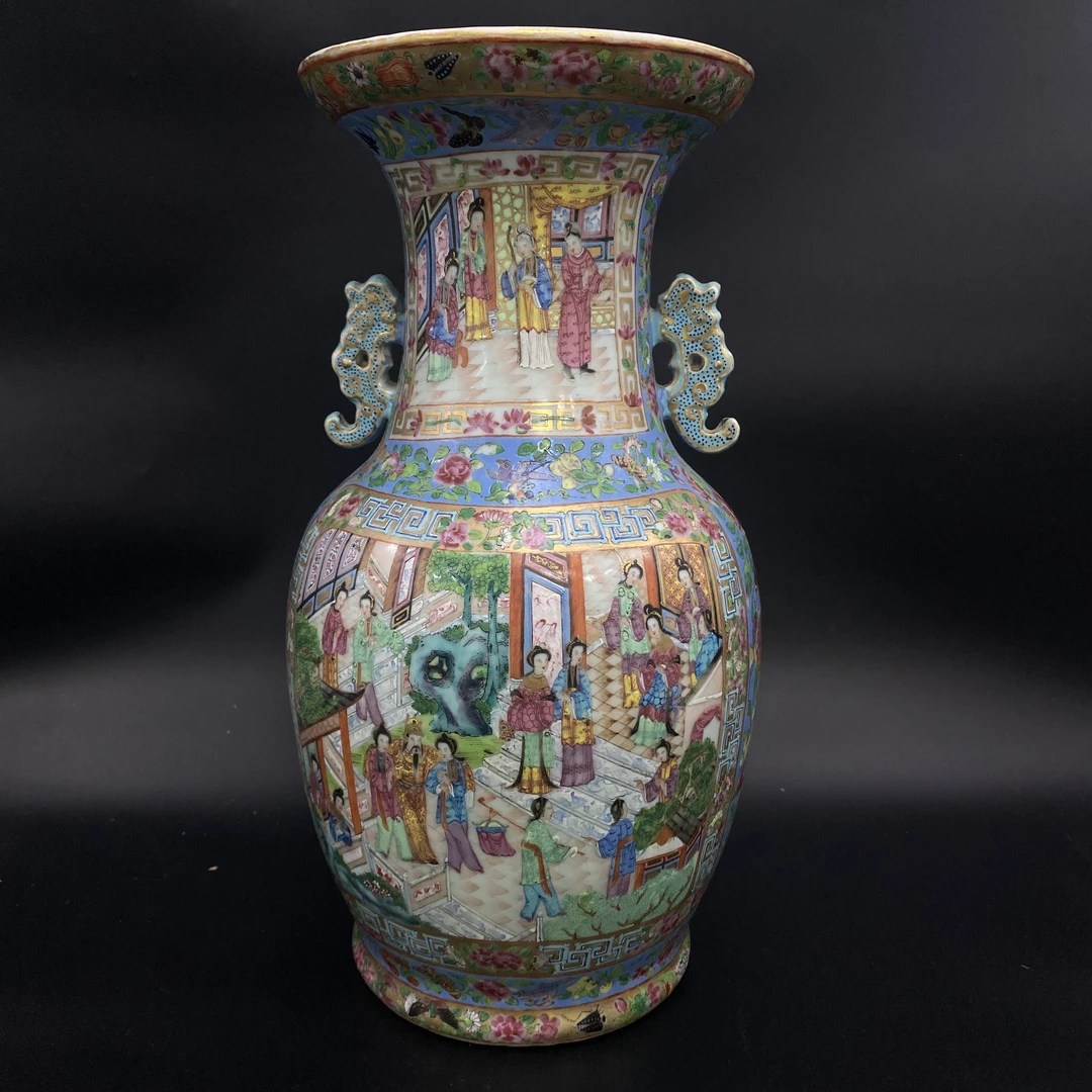 荣丰/光绪广彩人物大瓶（钻孔）/20241202170