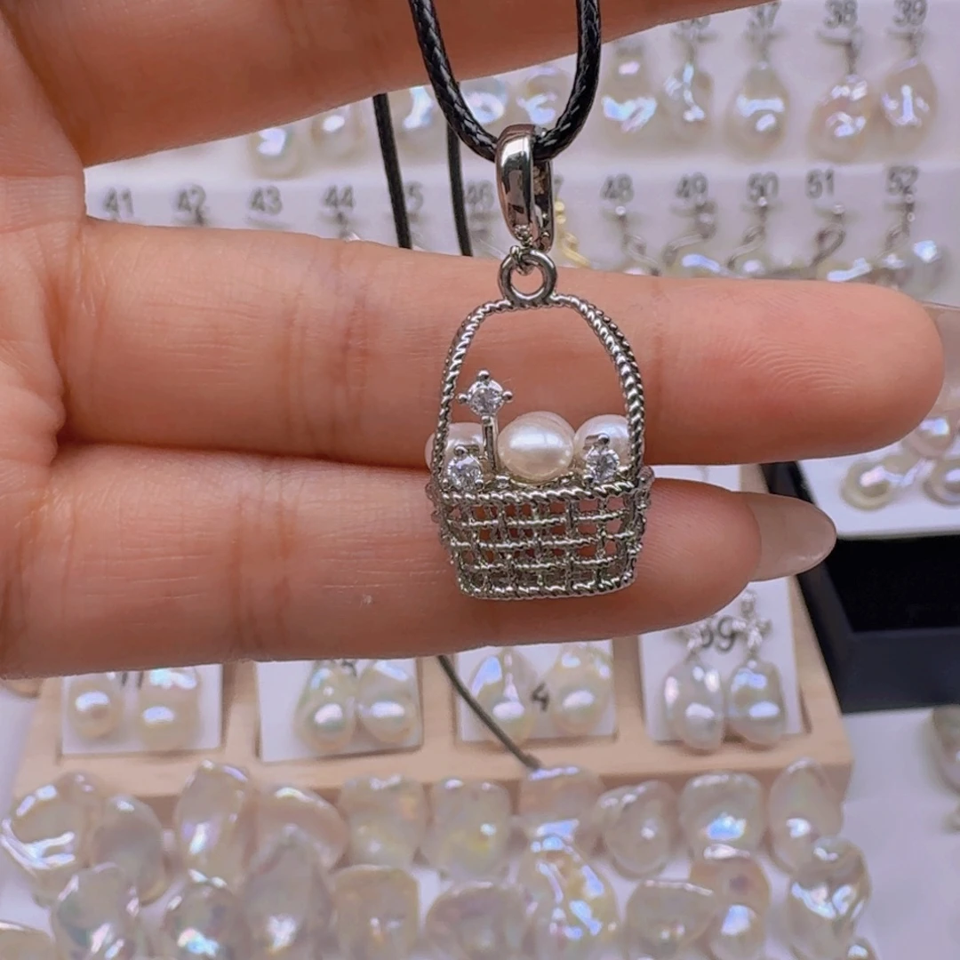 颈饰淡水珍珠银S925镶嵌