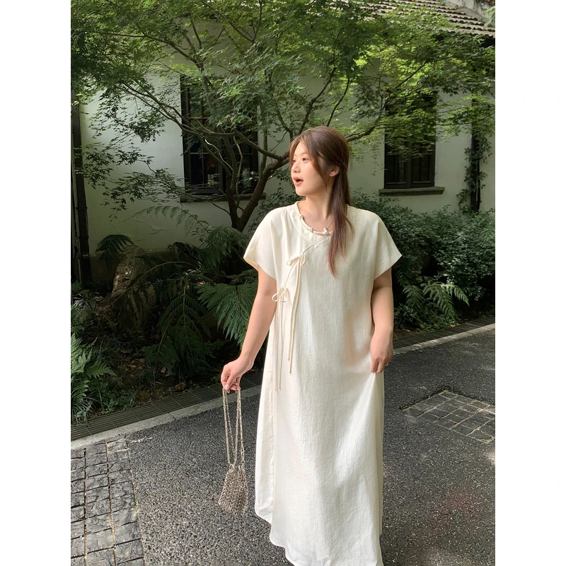 ALINDM【如梦令】大码微胖mm新中式国风裙子连衣裙-AS26416