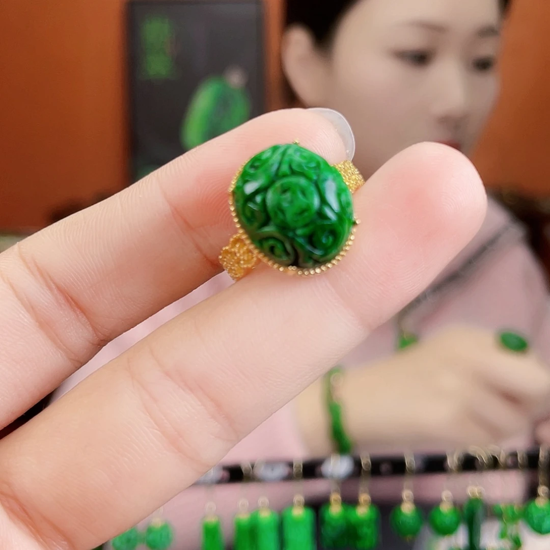 翡翠银S925镶嵌耳饰