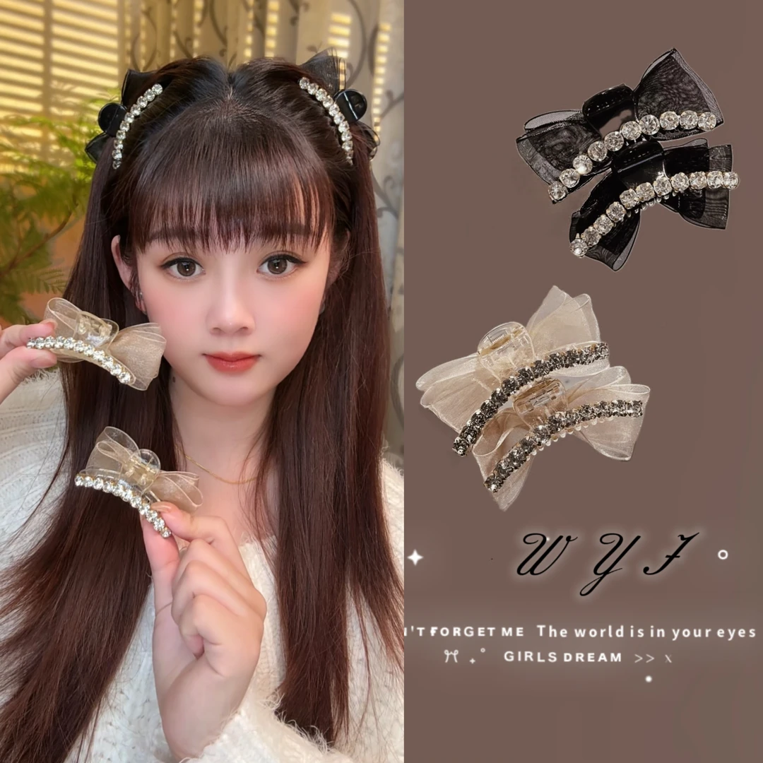 WYJ百搭蝴蝶结抓夹女侧边刘海碎发夹子发饰可爱头饰