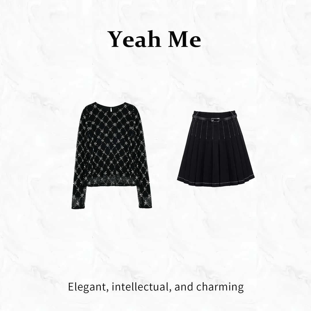 Yeah Me/也觅【星野漫溯】秋季新款高级感百搭半身裙套装日常通勤