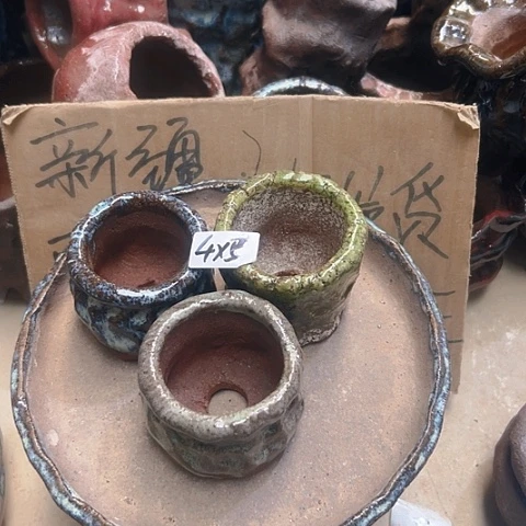 红陶粗陶花盆手工