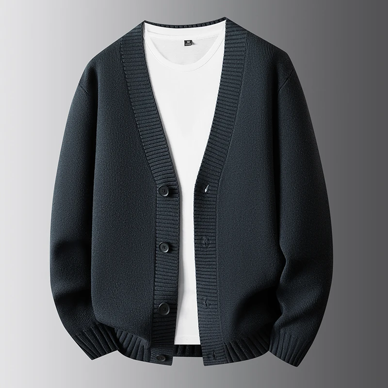针织开衫男加肥加大宽松胖子毛衣打底衫休闲秋季大码休闲毛线外套