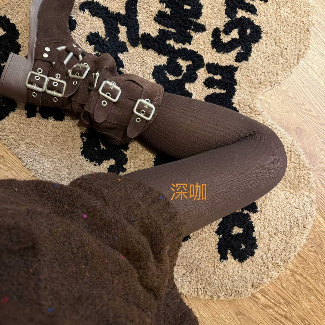 【美式辣妹】-秋冬新品竖条纹显瘦打底裤不加绒款