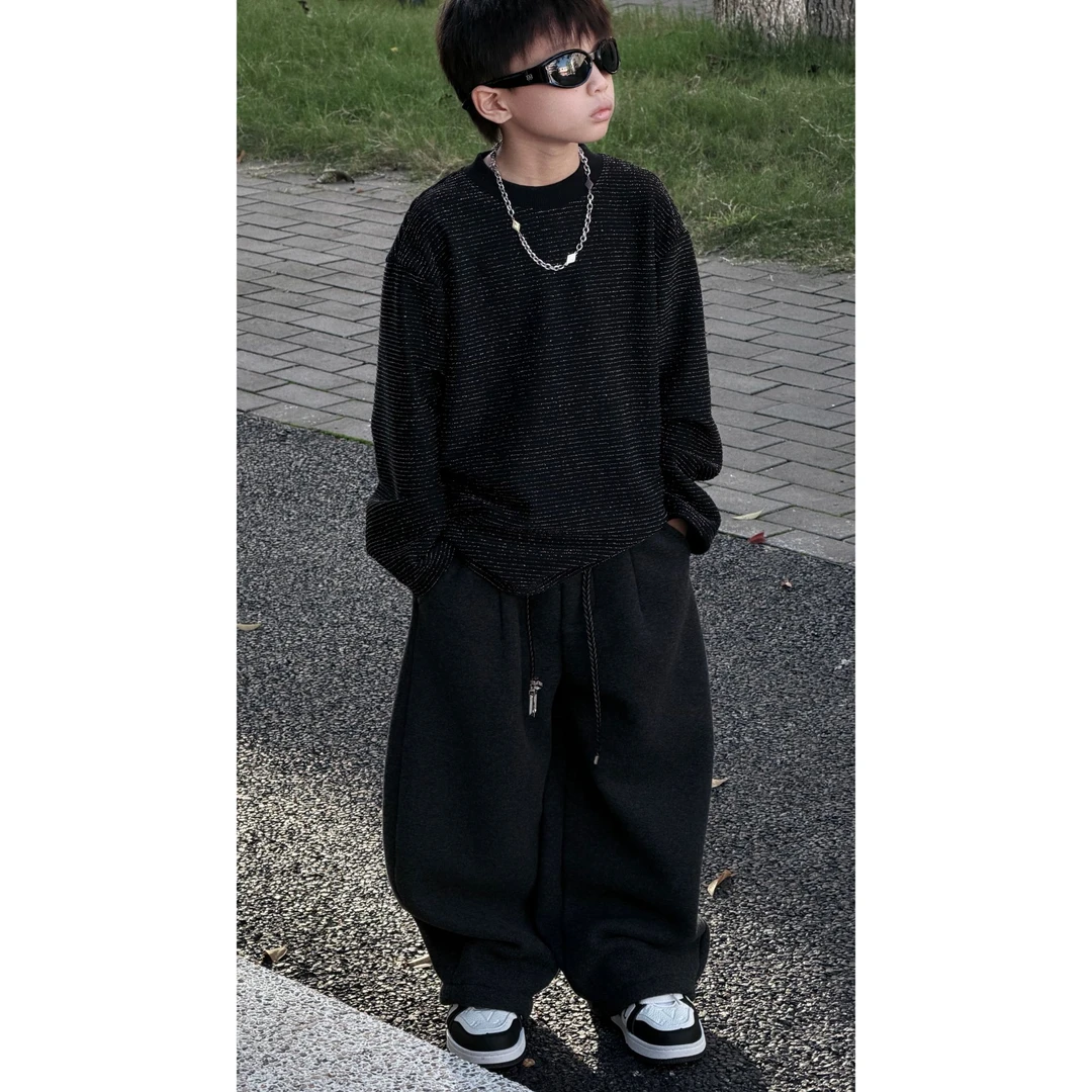 【RICEMIFANG】｜星星TEE｜儿童冬季加绒圆领亮晶晶长袖