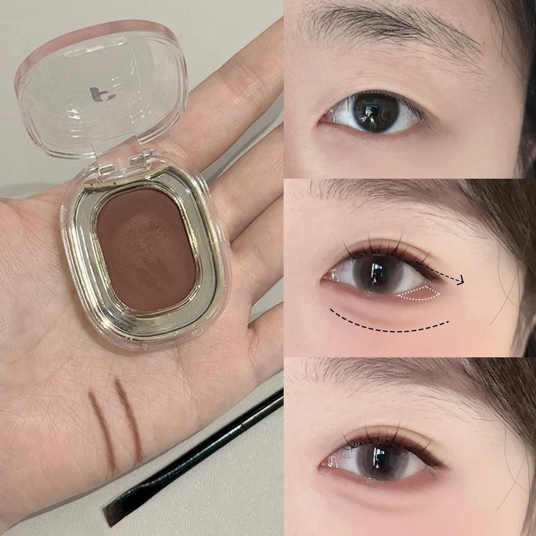 眼妆重点下至卧蚕!单色眼影眼睑显色哑光红棕色持久防汗珊瑚砖色