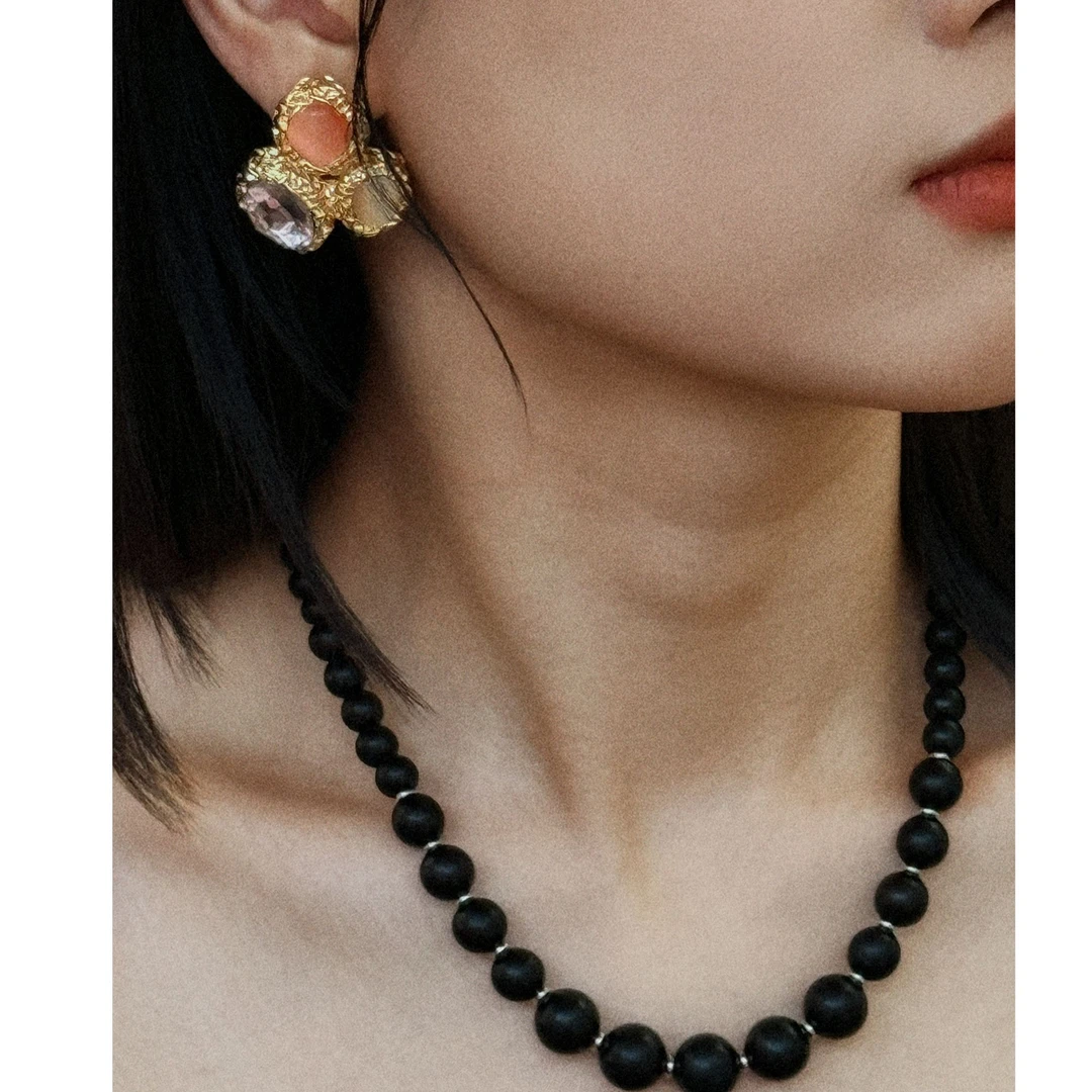 合金木质项链 T/A 拉丝系列  檀木拉丝拼接项链简约小众TA28573