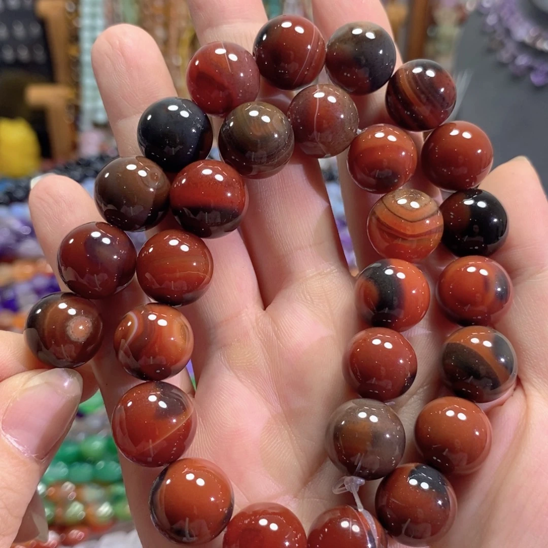 未镶嵌玛瑙/玉髓珠宝半成品梦幻玛瑙一条卡14mm