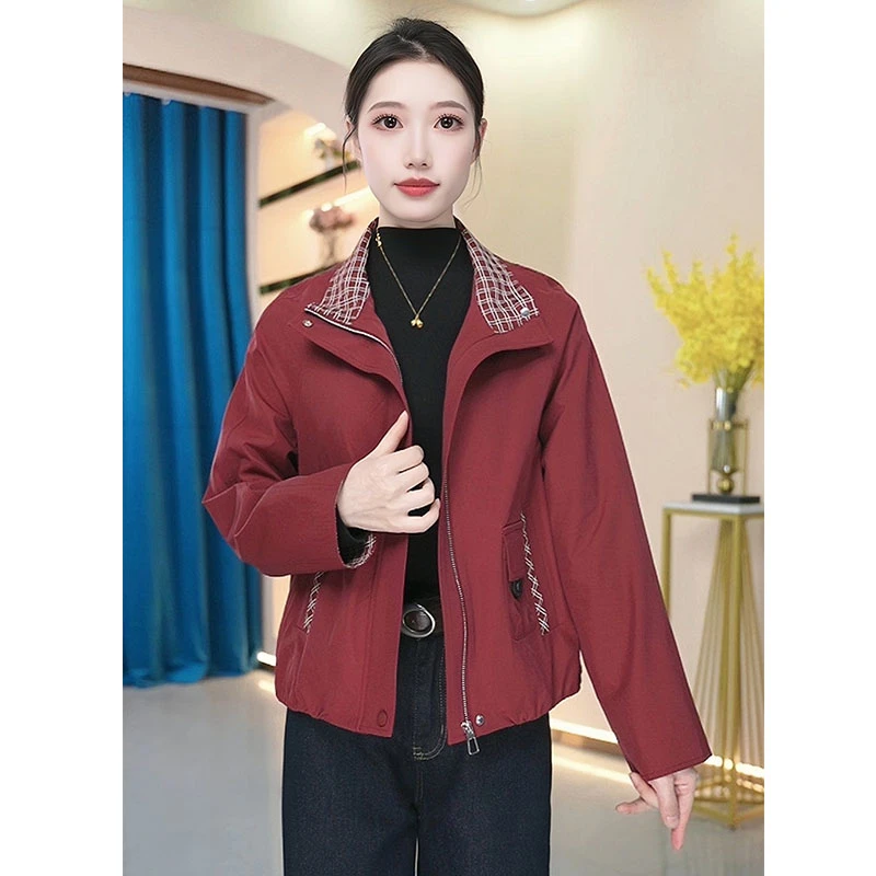 【KL-M03】2025年新款春款妈妈休闲保暖时尚气质款轻薄外套女短款