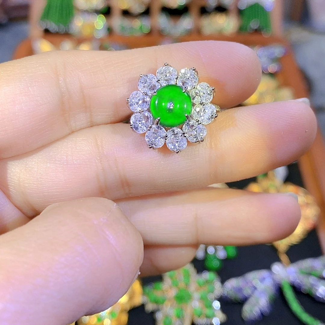 银S925镶嵌挂件翡翠