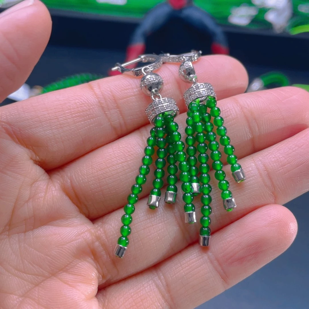 翡翠项链银S925镶嵌，1