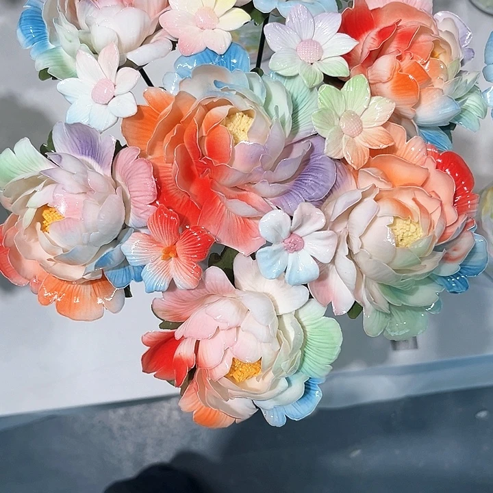 微瑕不退不换，介意勿拍，退换拉黑正品直发手工陶瓷花花