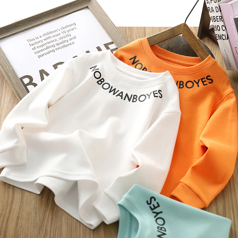 男童长袖T恤衫2025春秋新款儿童薄款圆领衫长袖男孩字母帅气体恤