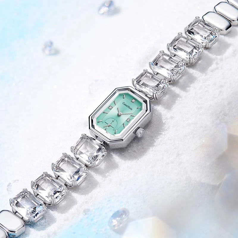 【小ck】冰糖系列-蓝色轻奢女表镶钻设计女士时尚简约高档腕表