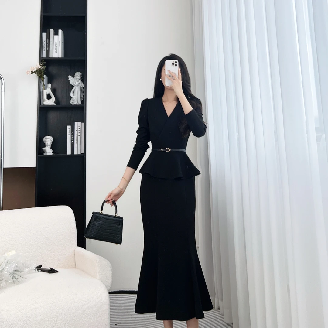 拉夏贝尔/25现货秋新优雅轻奢气质上衣+半身裙套装 10106 MQC