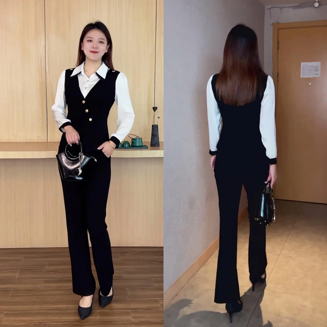 百花果【防褪色】2025秋季新款女士大码软牛仔减龄两件套装气质百搭