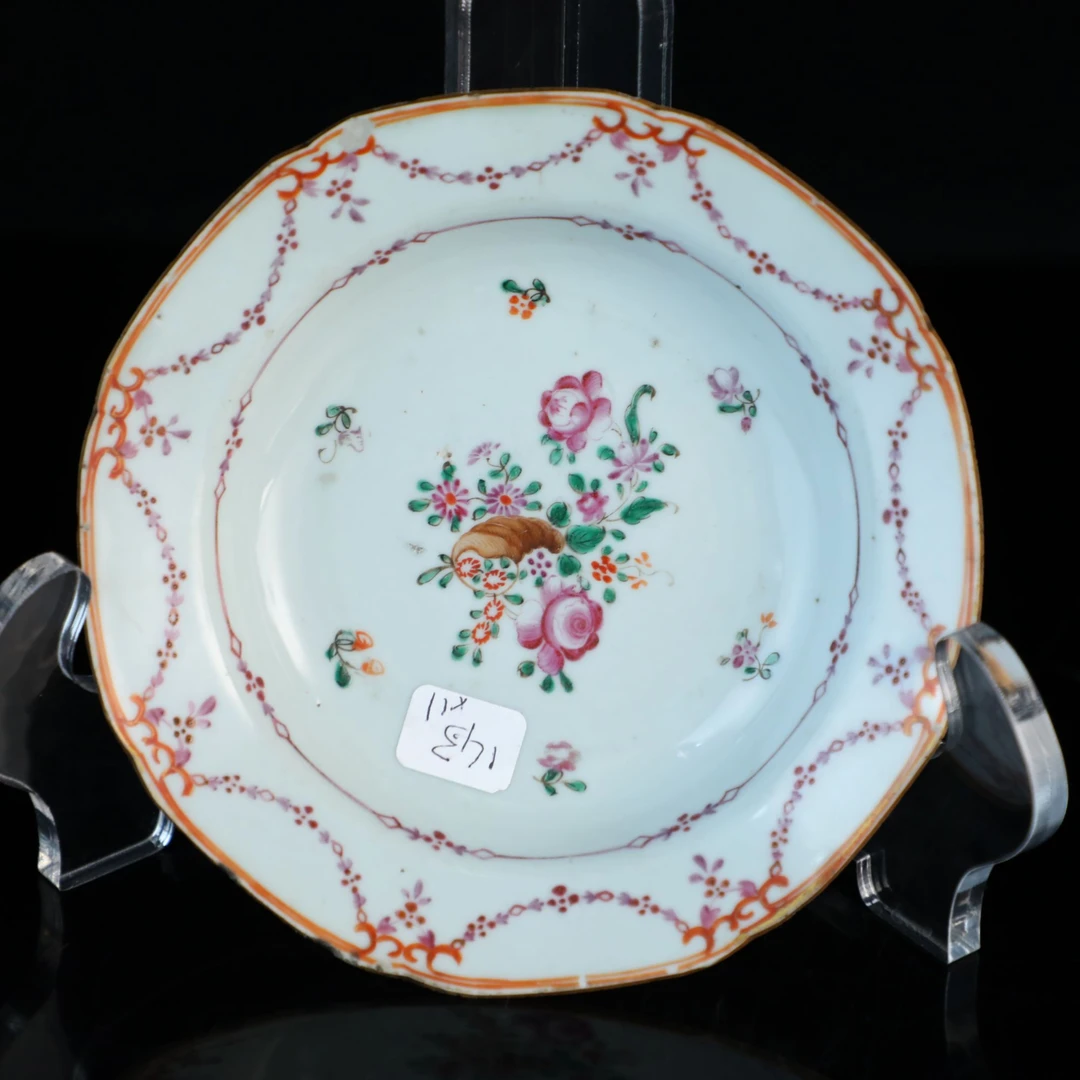 【晓瓷堂】清乾隆 粉彩花卉盘 QT250290