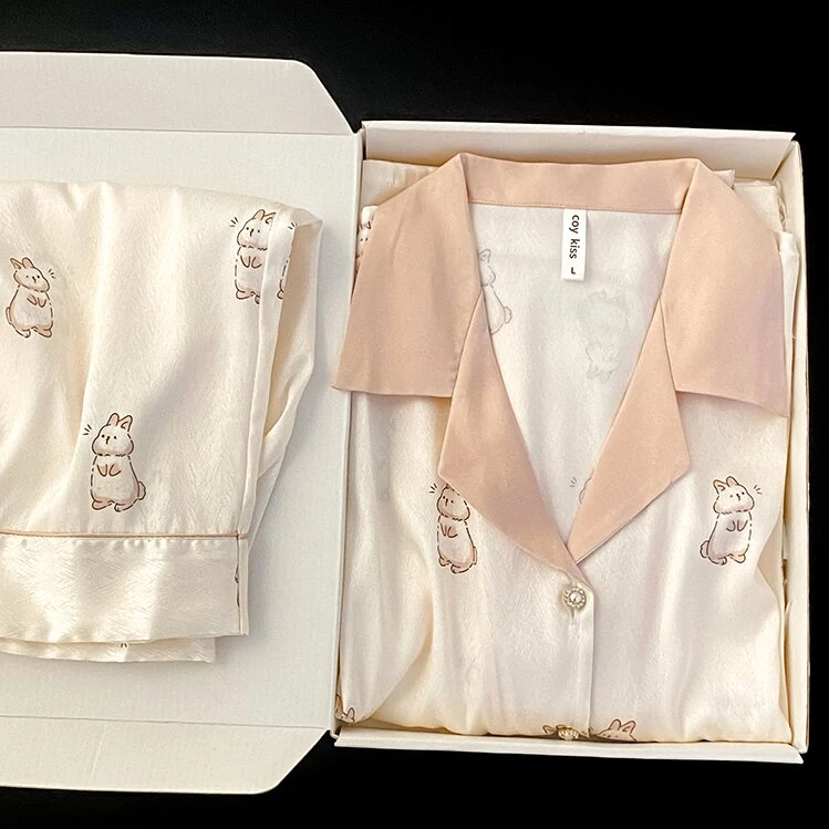 春秋睡衣女款爆款2025新款可外穿夏季冰丝长袖凉感女士网红家居服