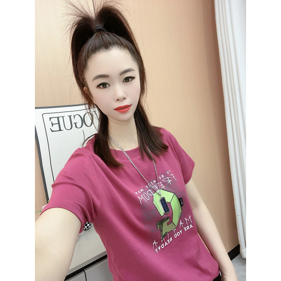 夏季新款百搭显瘦时尚女上衣休闲体恤2509